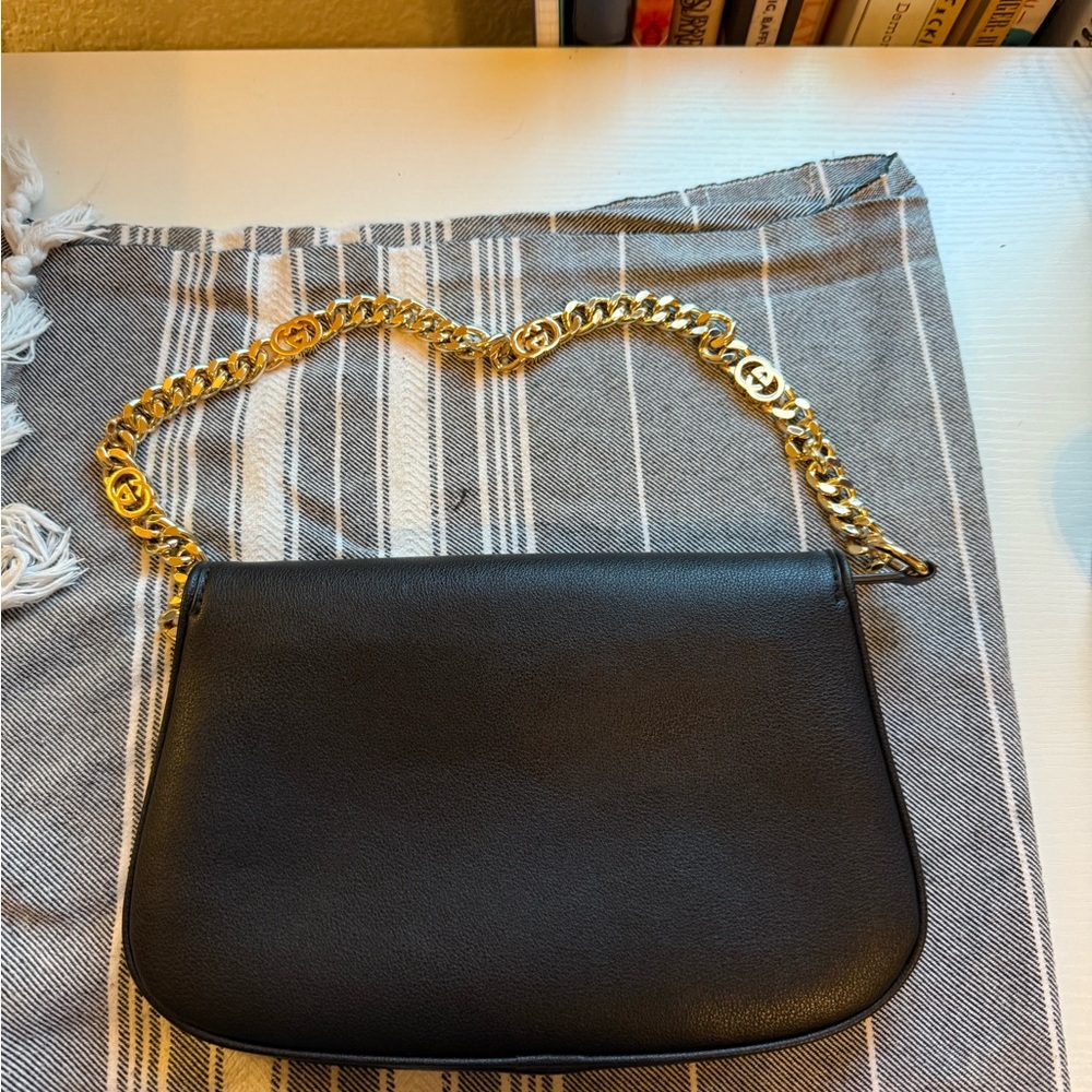 Gucci Black Shoulder Bag with Gold Accents - Picture 2 of 8